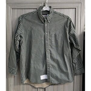 Bulwark FR Shirt Mens XL Green Tan Plaid Flame Resistant LS Button Up Work